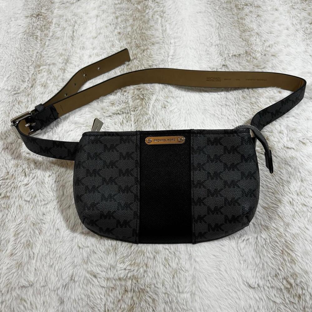 Michael Kors Jet Set Belt Bag Logo Waist Pack Black L/XL - Picture 2 of 7
